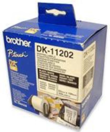 BROTHER DK11202 ETICHETTE ADESIVE BIANCO LUCIDO 62X100MM PER QL500-QL500A-QL550-QL560VP-QL570-QL580N-QL650TD-QL1050-QL1060N